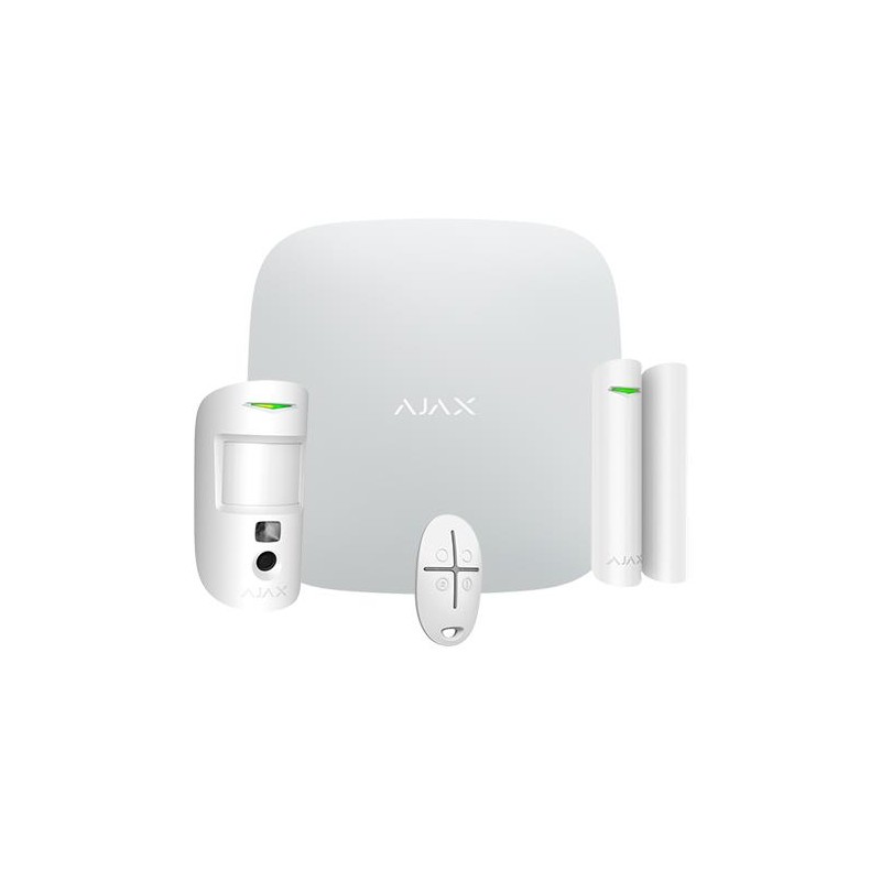AJAX AJ-STARTERKIT-CAM-W - Kit de Alarma Ethernet y Dual SIM GPRS Blanco