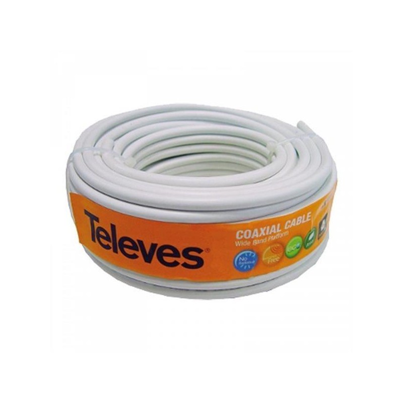 Televés 435501 - Cable coaxial 20m PVC blanco