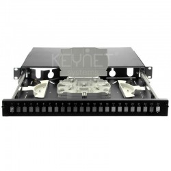 Keynet TP-B301S - Bandeja fibra 1U 19’’ con guías telescópicas