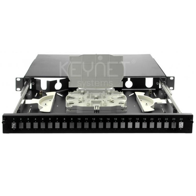 Keynet TP-B301S - Bandeja fibra 1U 19’’ con guías telescópicas