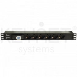 Keynet FSK-196-DCB - Regleta 19” 1U con 6 schukos DIN y protección sobre tensiones.