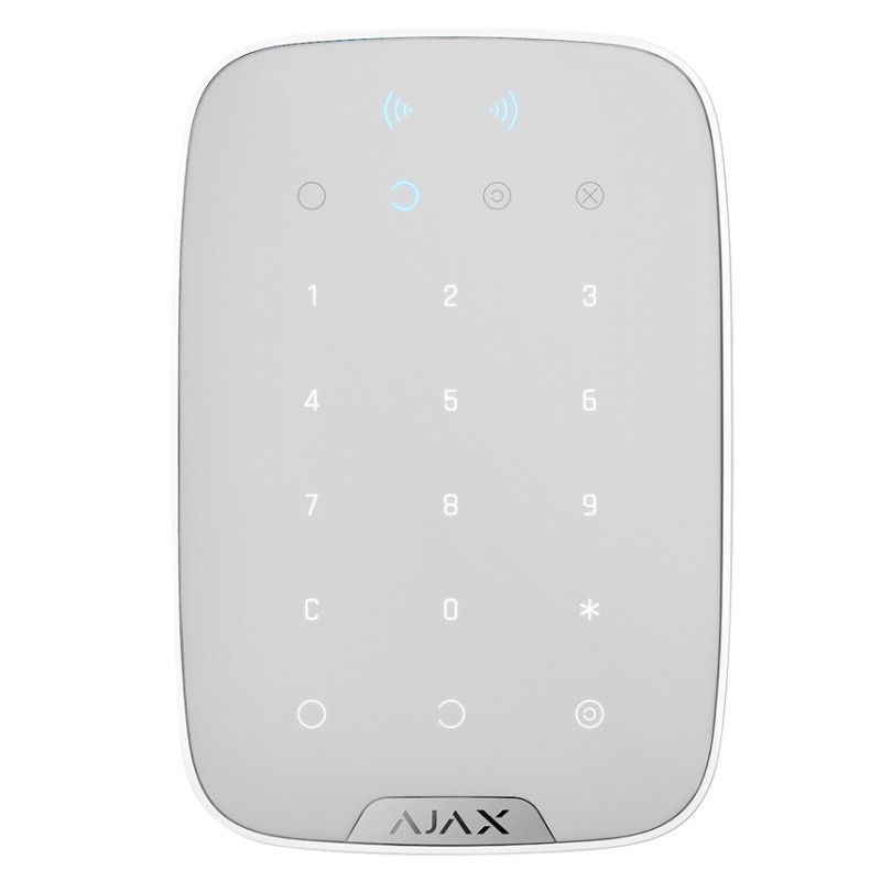Ajax AJ-KEYPADPLUS-W - Teclado independiente con lector RFID de tarjetas/tags para Central de Alarma AJAX.