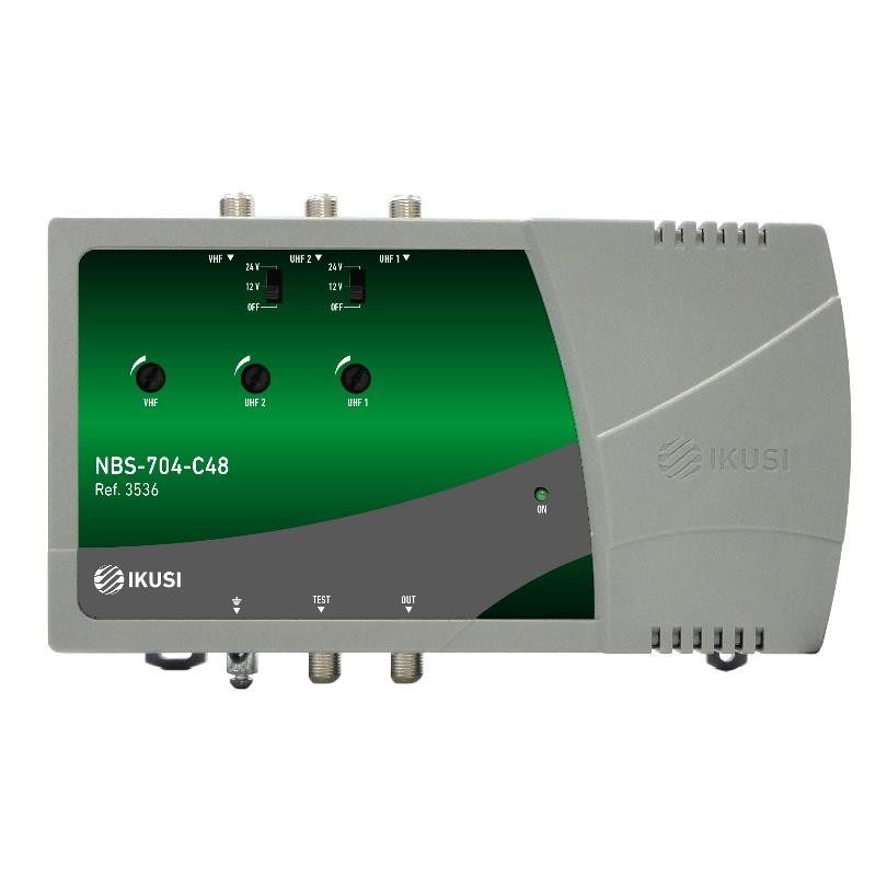 Ikusi NBS-704-C48 - Central de Banda Ancha Terrestre con 3 entradas (VHF - 2 x UHF)