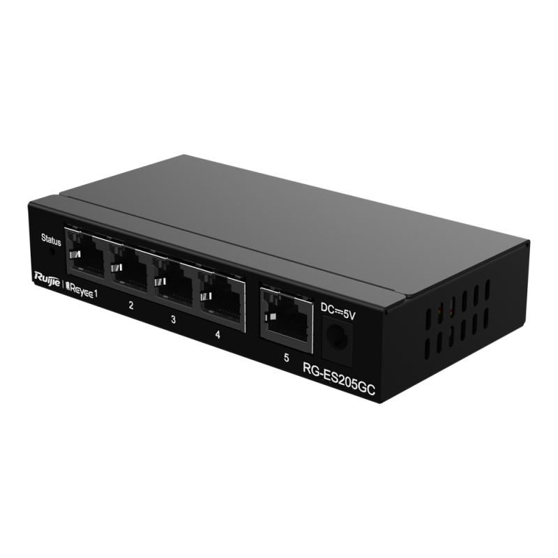 Reyee RG-ES205GC - Switch de sobremesa gestionable con 5 puertos RJ45 Gigabit.