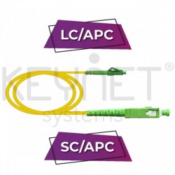 Keynet TF-LLASA13-Y01 - Latiguillo Híbrido Monomodo SM Simplex LC/APC-SC/APC