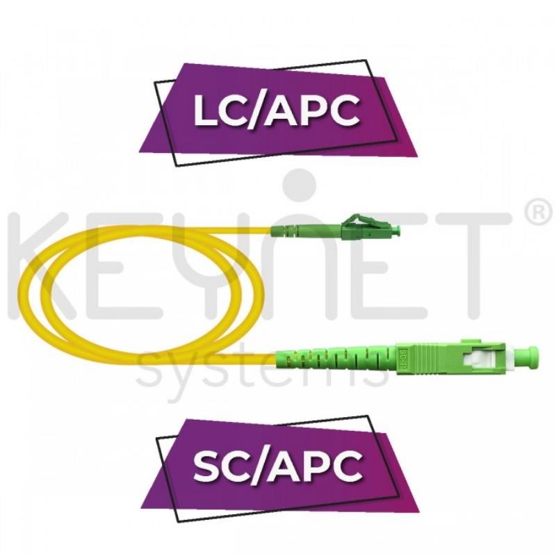 Keynet TF-LLASA13-Y01 - Latiguillo Híbrido Monomodo SM Simplex LC/APC-SC/APC