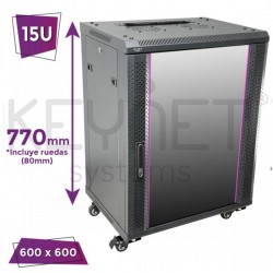 Keynet FR6-C1566 - Armario Rack de 19" 15U a pared/suelo