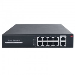 Switch PoE SW1008POE-G-120-E - Switch PoE 8 puertos RJ45 + 2 RJ45 Uplink