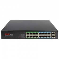 SW1816POE-160-E - Switch PoE 16 puertos PoE+ RJ45 + 2 Puertos RJ45 Uplink