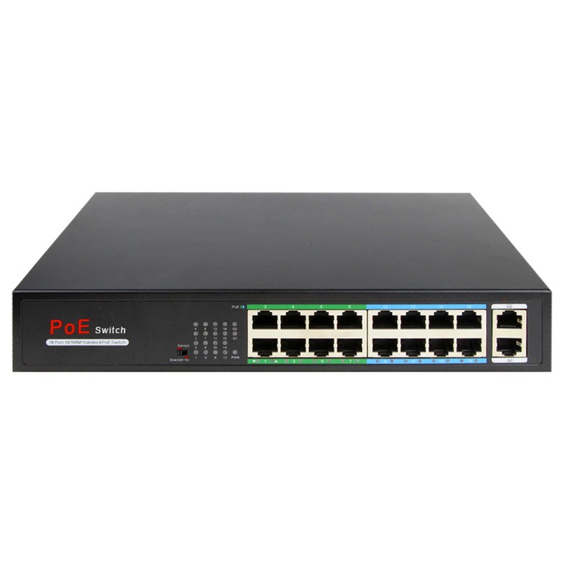 SW1816POE-160-E - Switch PoE 16 puertos PoE+ RJ45 + 2 Puertos RJ45 Uplink