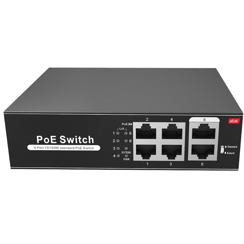 SW0604POE-65-E - Switch de sobremesa con 4 puertos PoE + 2 Uplink RJ45.