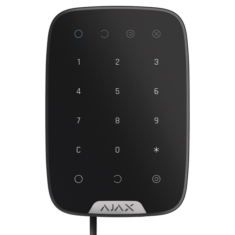 AJAX FIBRA-KEYPAD-B - Teclado táctil independiente AJAX de color negro con cable para interiores.