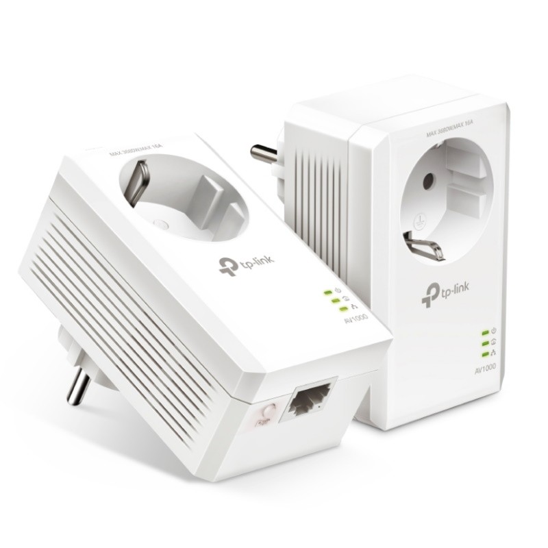 TP-Link TL-PA7017P-KIT - AV1000 Gigabit Powerline Kit de Inicio con Enchufe Incorporado.