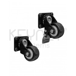 Keynet FR-CAS - Conjunto de cuatro ruedas, dos con freno, para armarios rack