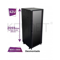 Keynet FR4-CS4288-U - Armario Rack 19’’ 42U con puerta frontal de cristal