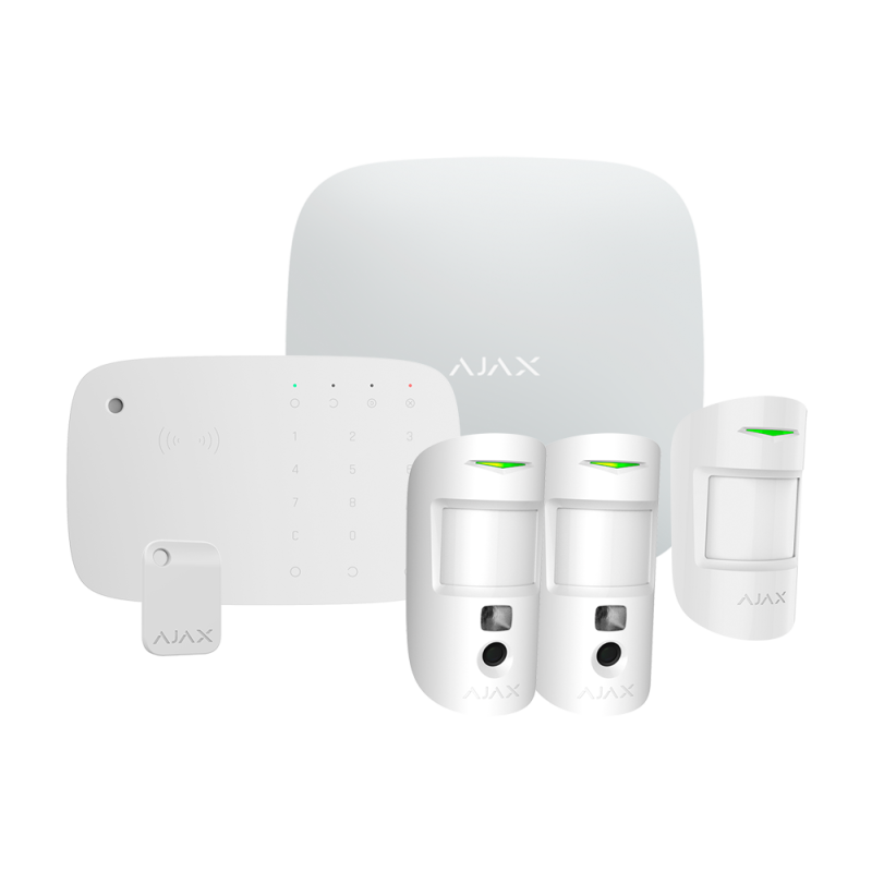 Sistema de Alarma Ajax: ¡Seguridad de Vanguardia en la Palma de Tu Mano! AJ-HUB2KIT-MP-PRO-KPD-W