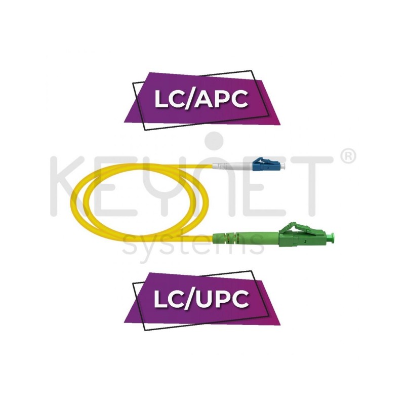 Keynet TF-LLALU13-Y01 - Latiguillo híbrido Monomodo SM simplex LC/APC-LC/UPC 1 metro