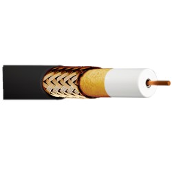EK CCR 96N+ - Cable coaxial con diámetro de 6.8 mm Cu/CCA PE negro de 100m