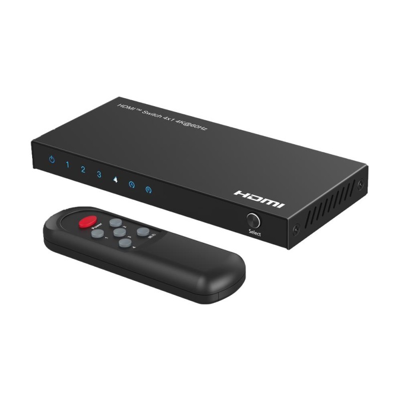 HDMI-SW-4x1-4K60 - HDMI Switch 4 entradas HDMI 1 salida HDMI hasta 4K@60Hz