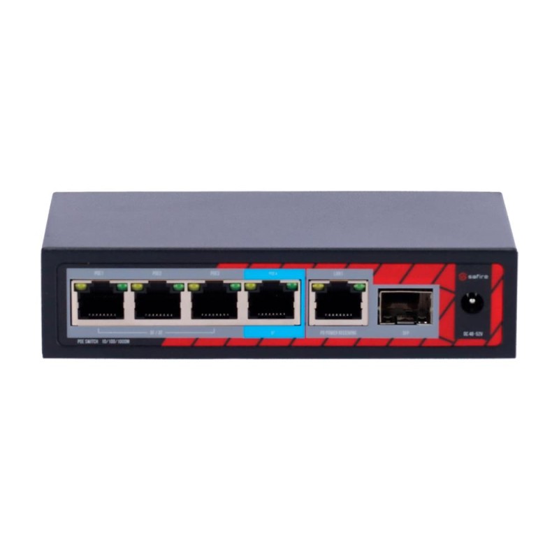 Safire SF-POE-EXT0604-GF-60 - Switch PoE Extender Indoor 4 puertos PoE