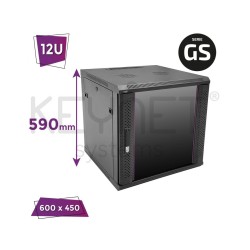 Keynet FR6-C1264-GS -  Armario Rack montado de 19" y 12U de altura con montaje a pared