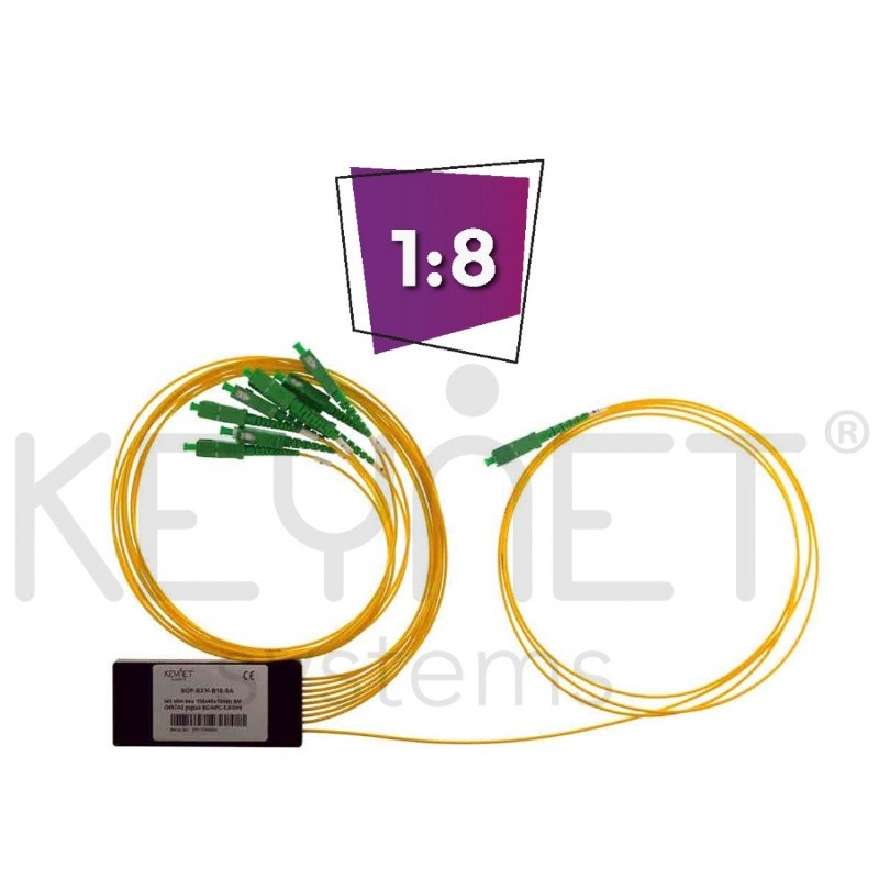Keynet SOP-BXM-B18-SA - Splitter Óptico 1x8 micro caja con pigtails SC/APC