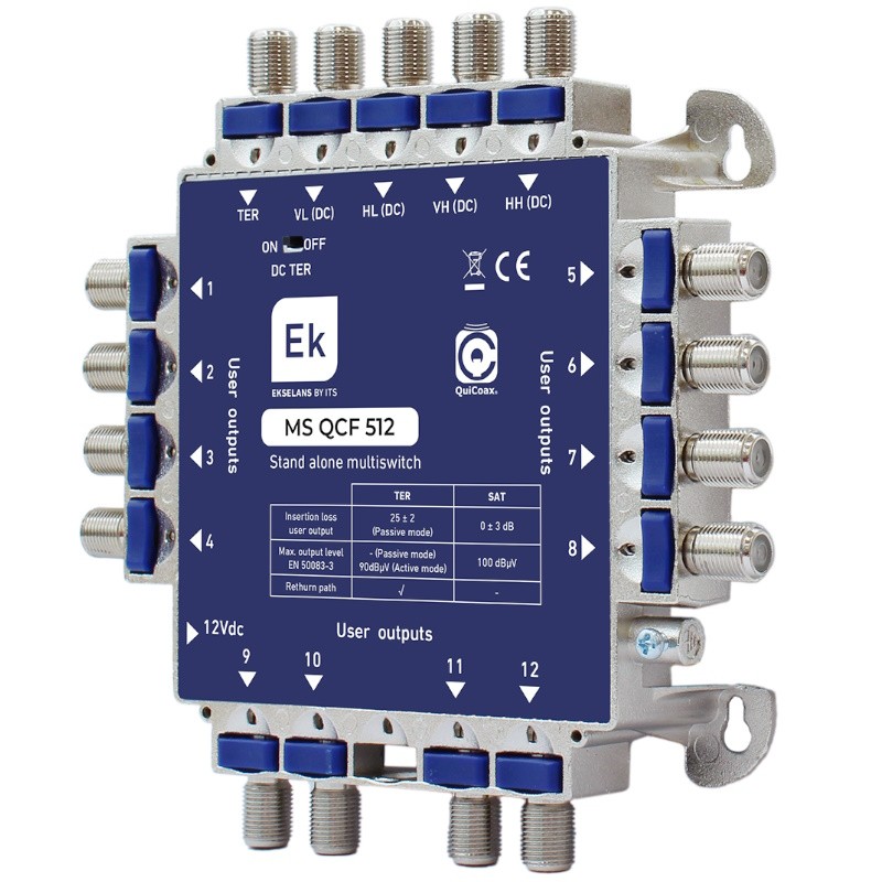EK MS-QCF-512 - Multiswitch estrella/final de cascada 5 entradas 12 salidas
