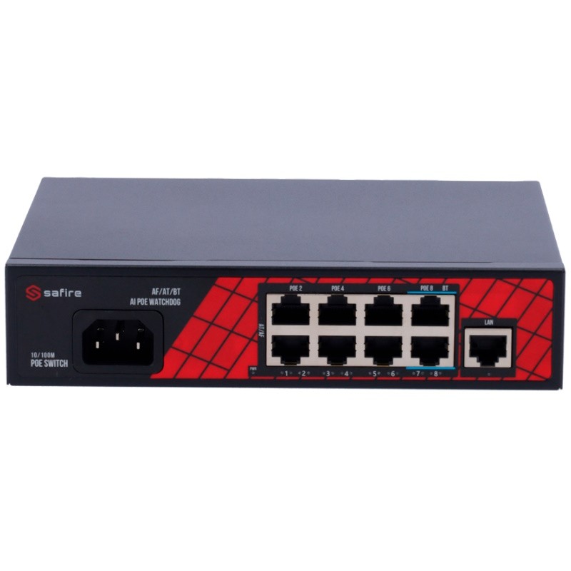 Safire SF-SW0908HIPOE-120 - Switch Hi-PoE 8 puertos PoE + 1 Uplink RJ45