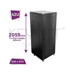Keynet FR4-2R2R4266 - Rack 42U Montado 600X600X2055mm puerta de rejilla