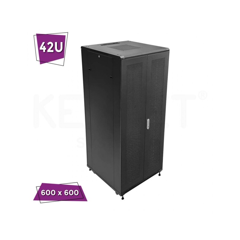 Keynet FR4-2R2R4266 - Armario Rack de 19" 42U 600x 600 con montaje a suelo. Montado