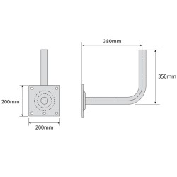 Televés 7349 - Medidas Soporte "L" 380 x 350mm Ø45mm