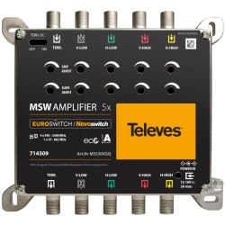 Televés 714509 - Amplificador Quattro EuroSwitch / NevoSwitch 27/31dB 5 entradas