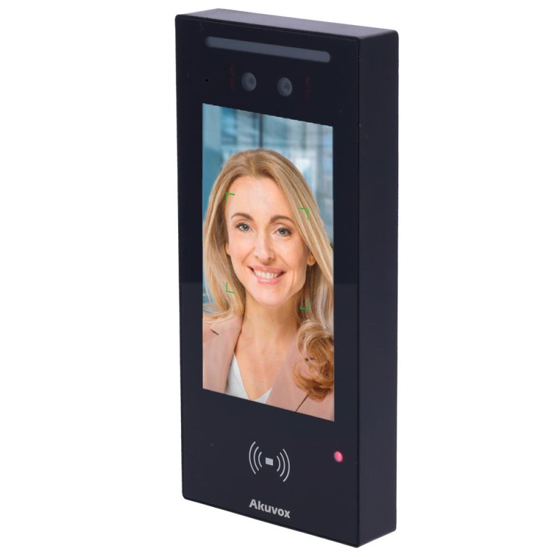 Akuvox AK-A05C - Control de acceso con reconocimiento facial, tarjeta MF, NFC, BLE y QR