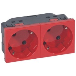 Legrand 077272 - Base de corriente múltiple Mosaic Roja