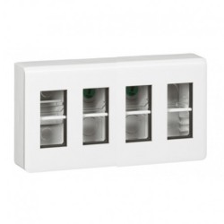 Legrand 078884L - Caja de puesto de trabajo en superficie Mosaic 4 x 4 módulos.