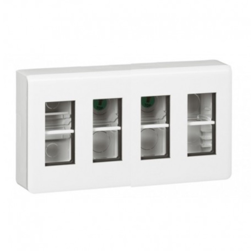Legrand 078884L - Caja de puesto de trabajo en superficie Mosaic 4 x 4 módulos.