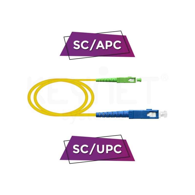 Keynet TF-LSASU13-Y01 - Latiguillo híbrido Monomodo SM simplex SC/APC-SC/UPC 1m