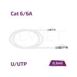 Keynet TL-6AUTB26-005W - Latiguillo Cat6/6A U/UTP 26 AWG Cobre Puro Blanco 0,5mt
