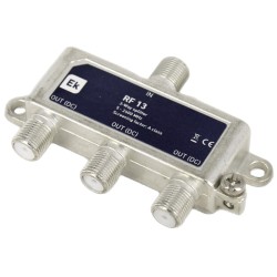 EK RF-13 - Repartidor clase A de 3 salidas con conectores F.
