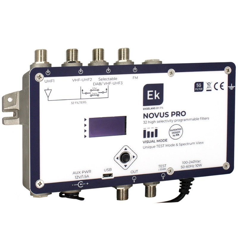 EK NOVUS-PRO - Central programable con 32 filtros UHF super selectivos Serie Novus