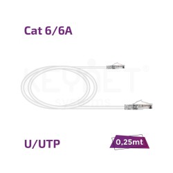 Keynet TL-6AUTB26-0025W - Latiguillo Cat6/6A U/UTP 26 AWG Cobre Puro Blanco 0,25mt