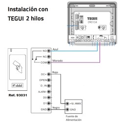 Satélite Rover 93032 - Control de accesos autónomo, instalación Tegui 2 hilos