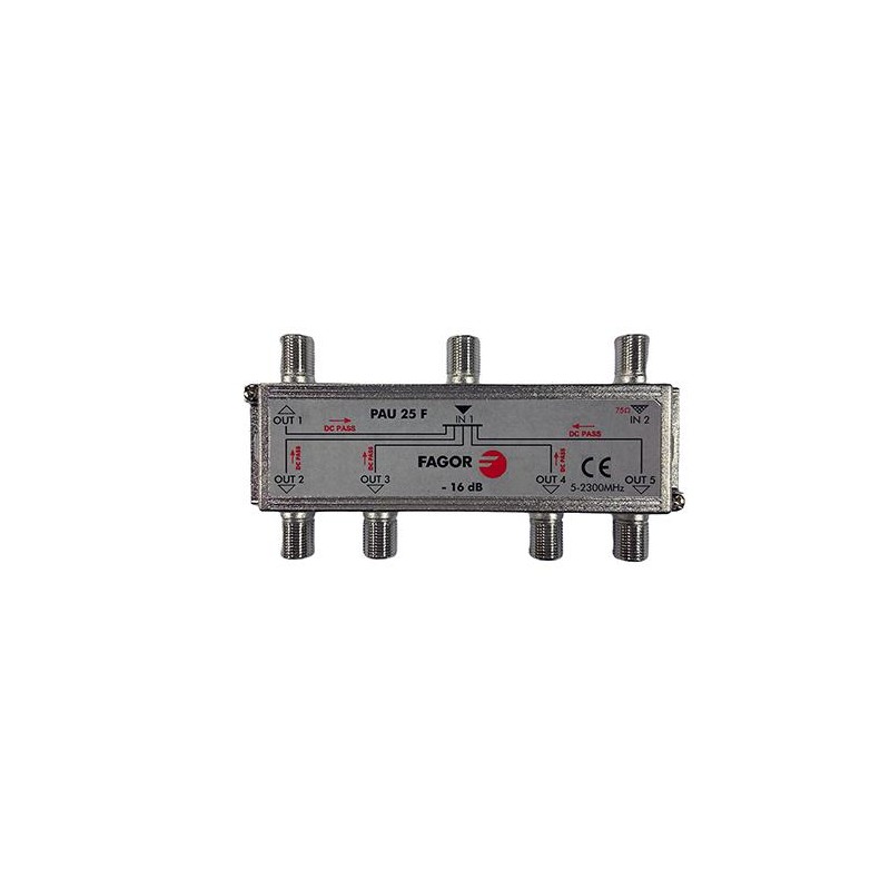 Fagor PAU-25-F - PAU Repartidor 5 salidas 14,7dB Conector F
