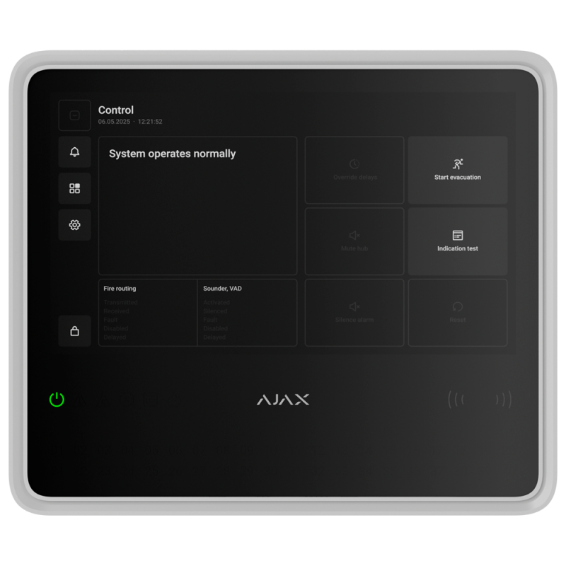 Ajax AJ-EN54-FIREHUB-W - Central inalámbrica de incendios AJAX Pantalla táctil 10.1″ Blanca