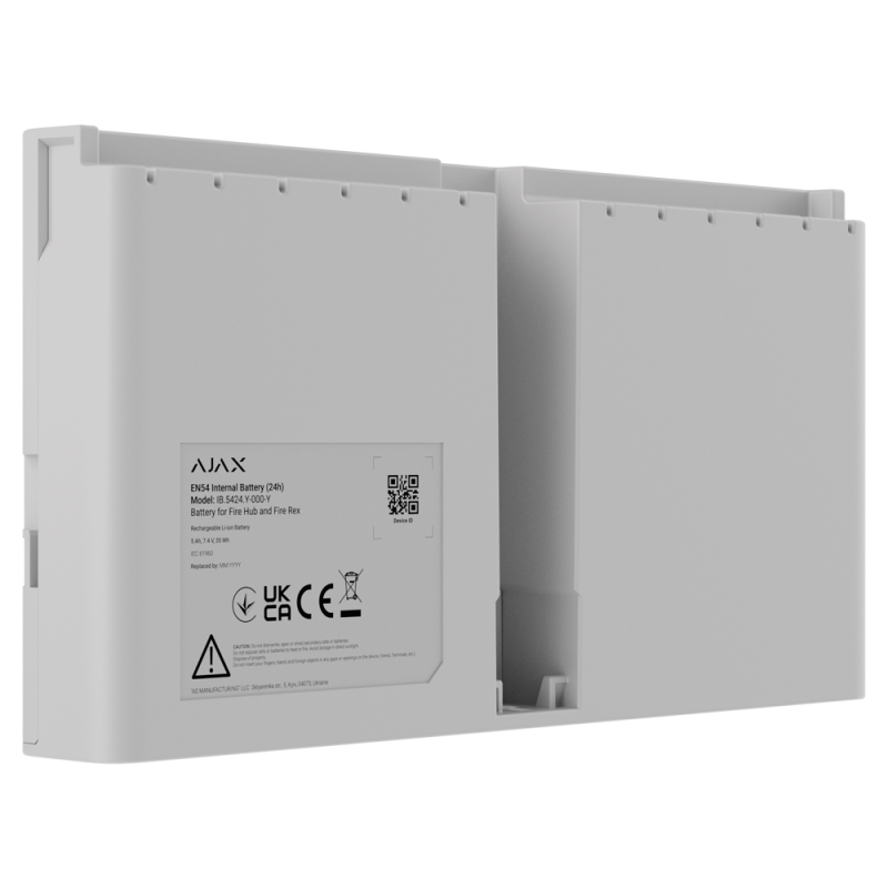 AJAX AJ-EN54-INTERNALBATTERY-24H-W - Batería recargable para AJ-EN54-FIREHUB y AJ-EN54-FIREREX