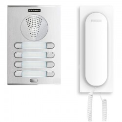 Fermax 4868 - Kit 8 viviendas audio con placa Cityline de empotrar y teléfonos Veo