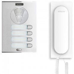 Fermax 4864 - Kit 4 viviendas audio con placa Cityline de empotrar y teléfonos Veo
