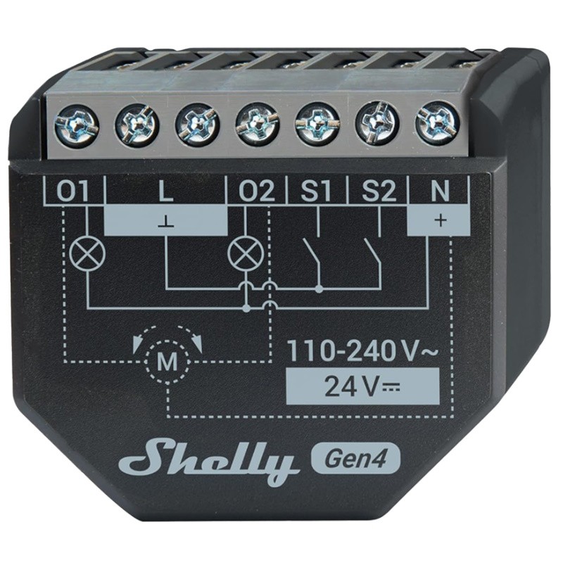 Shelly SH-2PM-GEN4 - Control remoto inteligente para persianas con WiFi, Bluetooth y Zigbee