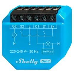 Shelly SH-2L-GEN3 - Control remoto inteligente de 2 canales Sin Neutro WiFi y Bluetooth