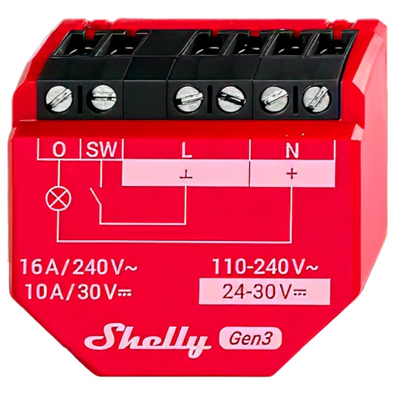 Shelly SH-1PM-GEN3 - Control remoto Wifi con contacto seco para electrodomésticos